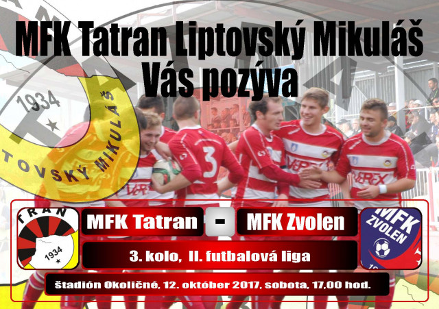 V treťom kole si MFK Tatran zmeria sily s Lokomotívou Zvolen