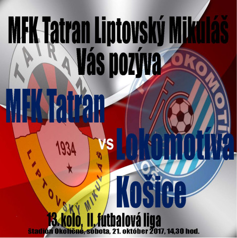 V 13. kole MFK Tatran proti Lokomotíve Košice