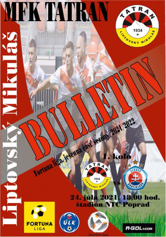 Bulletin 1. kolo 2021/2022 Slovan Bratislava