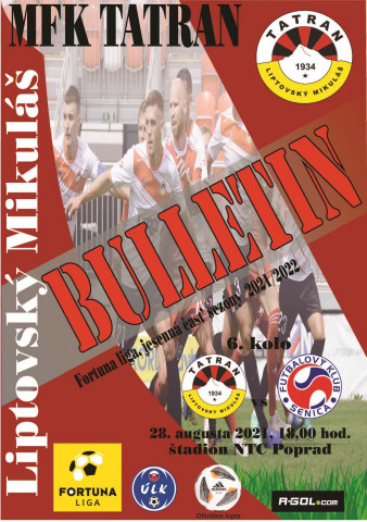 Bulletin 6. kolo 2021/2022 FK Senica