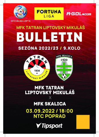 Bulletin zo zápasu 9. kola proti MFK Skalica