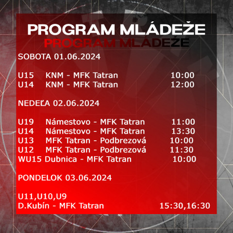 PROGRAM MlÁDEŽE NA VÍKEND