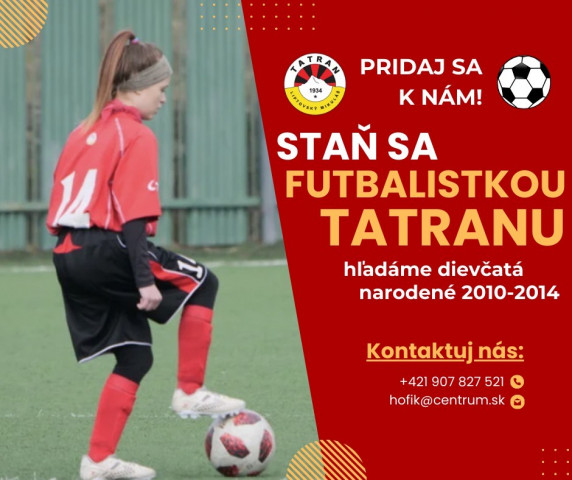 STAŇ SA FUTBALISTKOU TATRANU!